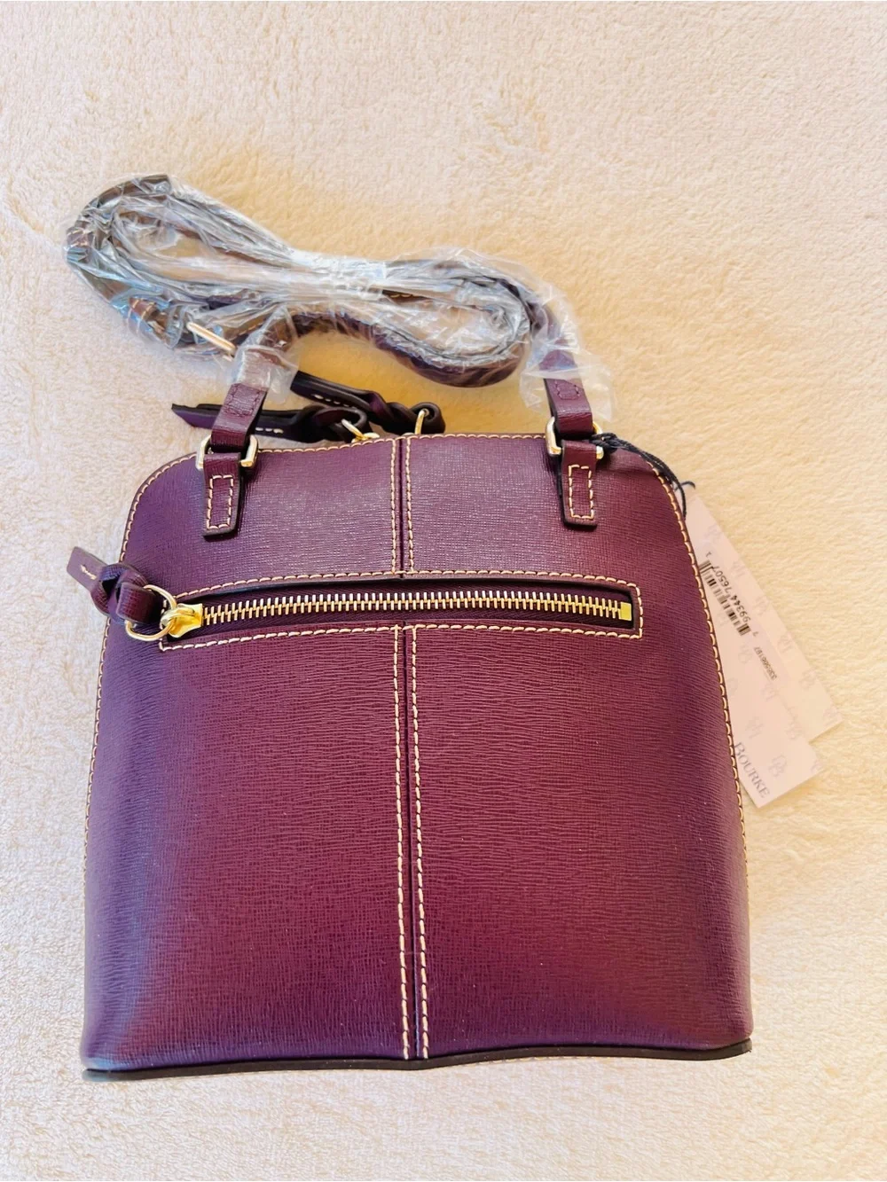 DOONEY & BOURKE TRIXIE PLUM WINE SAFFIANO LEATHER CROSSBODY BAG NWT